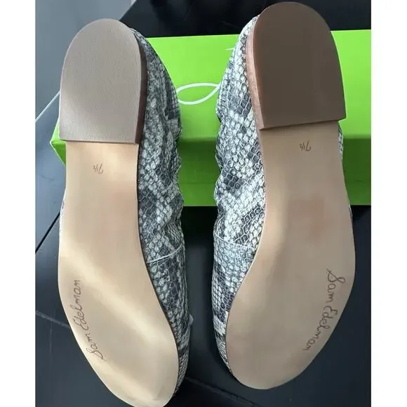 Sam Edelman Felicia Roccia Leather Snakeskin Ballet Flats Women's Size 7.5 $120 - Picture 4 of 6
